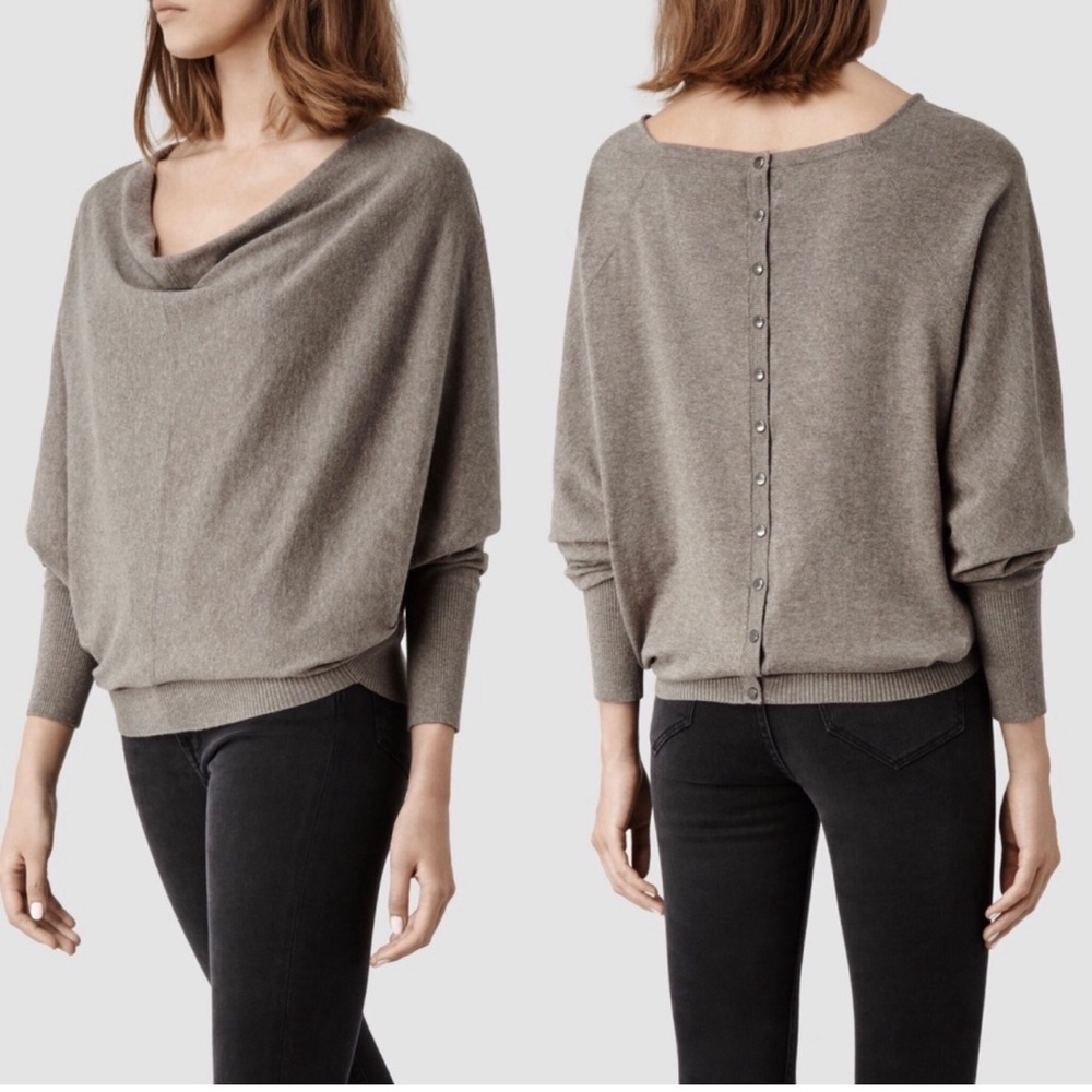 Allsaints All Saints Elgar Cowl Neck 100% Cotton Sweater Size 4